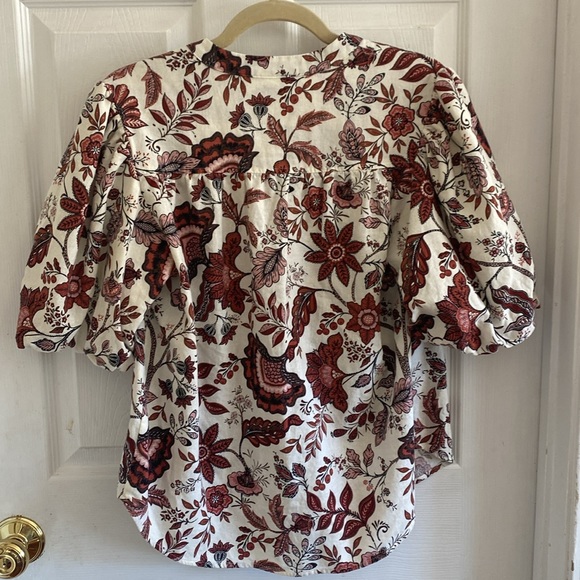 Joie women’s M floral print button down linen blend top - Picture 4 of 5